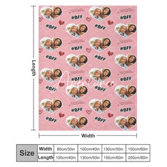 Aperturee - Aperturee Pink Sweet Heart Custom Photo Name Blanket