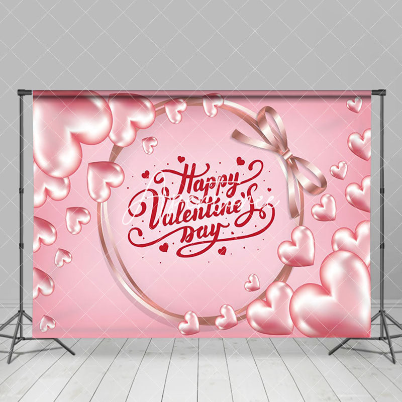 Aperturee - Aperturee Pink Valentine Large Small Hearts Bow Ties Backdrop