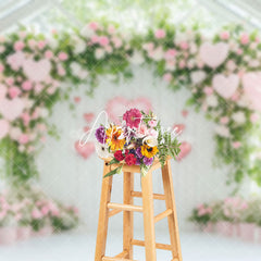 Aperturee - Aperturee Pink Valentines Vibe Floral Greenhouse Backdrop