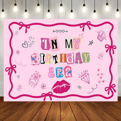 Aperturee - Aperturee Pink Vibe Bow Tie Lips In My Birthday Era Backdrop