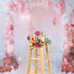 Aperturee - Aperturee Pink White Floral Arch Romantic Wedding Backdrop