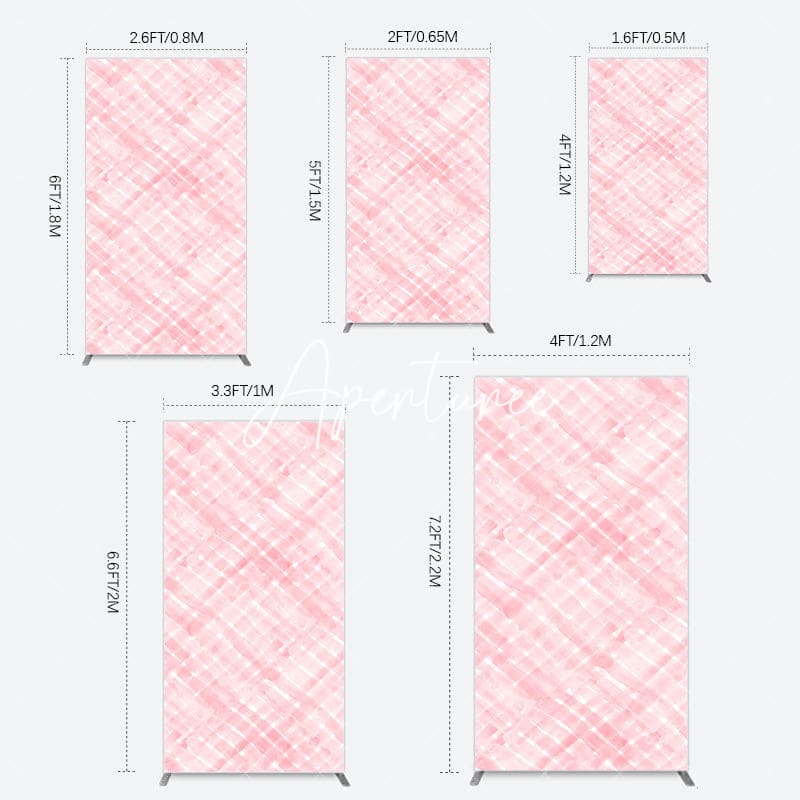 Aperturee - Aperturee Pink White Watercolor Birthday Rectangle Backdrop For Girl