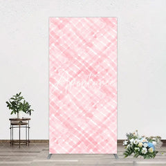 Aperturee - Aperturee Pink White Watercolor Birthday Rectangle Backdrop For Girl