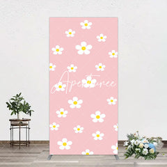 Aperturee - Aperturee Pink White Yellow Daisy Floral Birthday Arch Backdrop