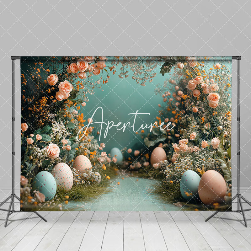 Aperturee - Aperturee Plant Floral Color Eggs Spring Easter Photo Backdrop