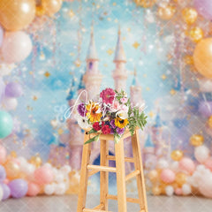 Aperturee - Aperturee Princess Dreamy Castle Birthday Photography Backdrop