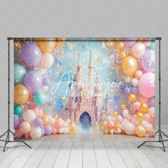 Aperturee - Aperturee Princess Dreamy Castle Birthday Photography Backdrop