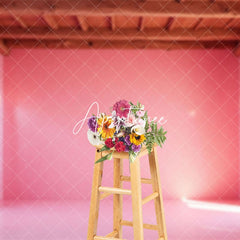 Aperturee - Aperturee Princess Pink Glitter Wall Wood Cake Smash Backdrop