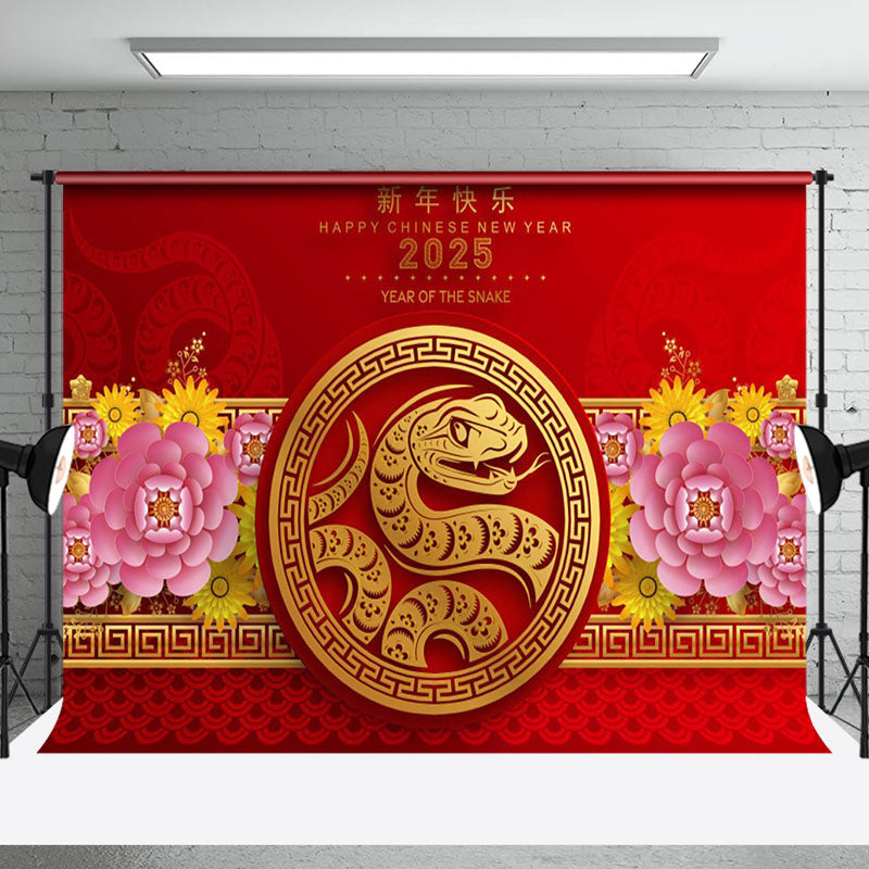 Aperturee - Aperturee Prosperous Snake Year 2025 Celebration with Floral Backdrop