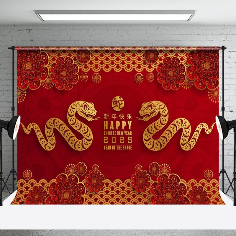 Aperturee - Aperturee Prosperous Snake Year 2025 Chinese New Year Celebration Backdrop