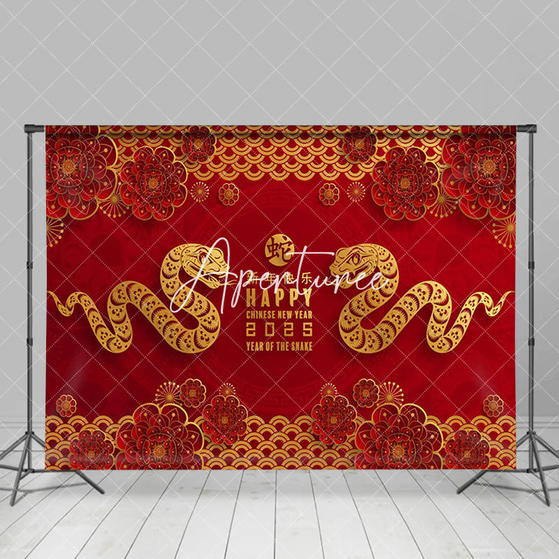 Aperturee - Aperturee Prosperous Snake Year 2025 Chinese New Year Celebration Backdrop