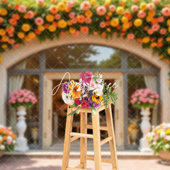 Aperturee - Aperturee Pulp Yellow Floral Arch Garland Door Backdrop