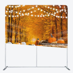 Aperturee - Aperturee Pumpkin And Leaves Fabric Backdrop Cover for Autumn