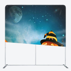 Aperturee - Aperturee Pumpkin And Wood Fabric Backdrop Cover for Halloween