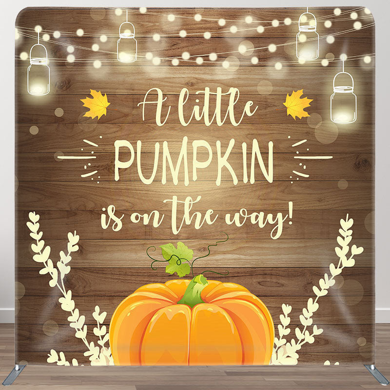 Aperturee - Aperturee Pumpkin Light Fabric Backdrop Cover for Baby Shower