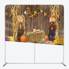 Aperturee - Aperturee Pumpkin Muppet Man Fabric Backdrop Cover for Halloween