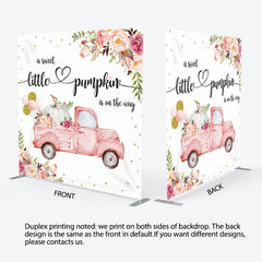 Aperturee - Aperturee Pumpkin Pink Car Fabric Backdrop Cover for Baby Shower