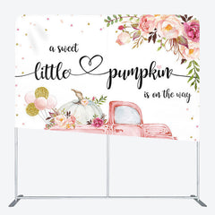 Aperturee - Aperturee Pumpkin Pink Car Fabric Backdrop Cover for Baby Shower