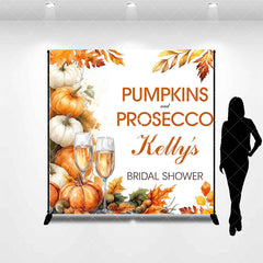 Aperturee - Aperturee Pumpkins Prosecco Custom Name Bridal Shower Backdrop