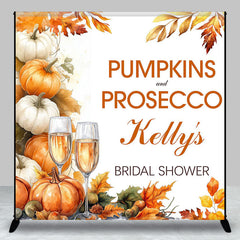 Aperturee - Aperturee Pumpkins Prosecco Custom Name Bridal Shower Backdrop