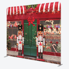 Aperturee - Aperturee Puppet Soldier Red Store Christmas Backdrop Cover