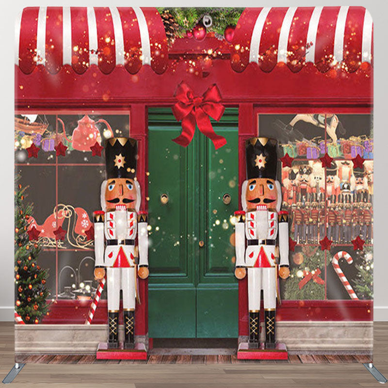 Aperturee - Aperturee Puppet Soldier Red Store Christmas Backdrop Cover