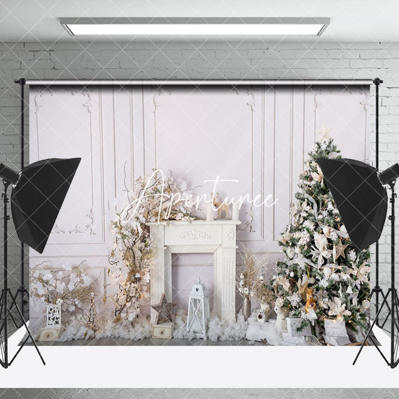 Aperturee - Aperturee Pure Wall Floral Decor Christmas Photo Backdrop