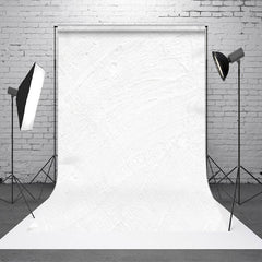 Aperturee - Aperturee Pure White Cement Pattern Fine Art Photo Backdrop