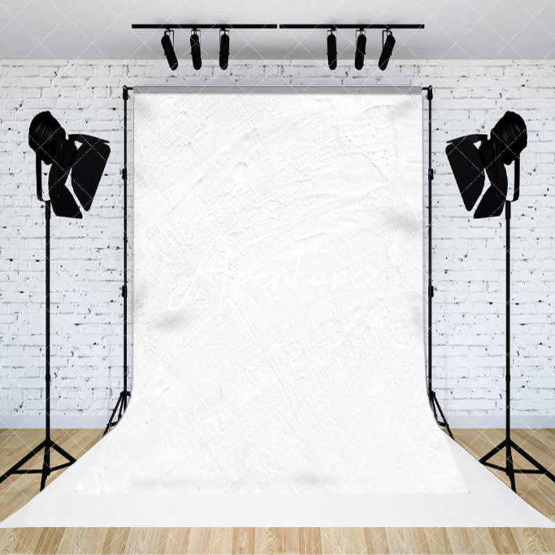 Aperturee - Aperturee Pure White Cement Pattern Fine Art Photo Backdrop