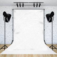 Aperturee - Aperturee Pure White Cement Pattern Fine Art Photo Backdrop