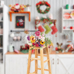 Aperturee - Aperturee Pure White Festive Kitchen Christmas Vibe Backdrop