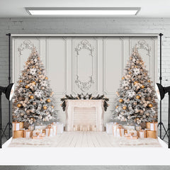 Aperturee - Aperturee Pure White Luxury Wall Xmas Tree Christmas Backdrop