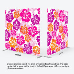 Aperturee - Aperturee Purple And Pink Flower Fabric Birthday Backdrop Cover