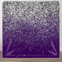 Aperturee - Aperturee Purple And Silver Fabric Backdrop Cover for Birthday