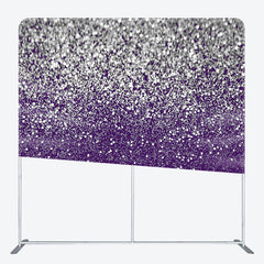 Aperturee - Aperturee Purple And Silver Fabric Backdrop Cover for Birthday