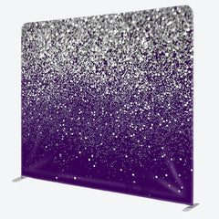 Aperturee - Aperturee Purple And Silver Fabric Backdrop Cover for Birthday