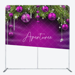 Aperturee - Aperturee Purple Bell Pine Leaf Christmas Pillow Case Backdrop