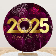 Aperturee - Aperturee Purple Dazzling New Year Night Party Circle Backdrop