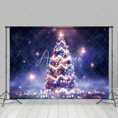 Aperturee - Aperturee Purple Fantasy Light Bokeh Night Xmas Tree Backdrop