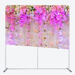 Aperturee - Aperturee Purple Floral Wall Backdrop Cover For Biryhday Party