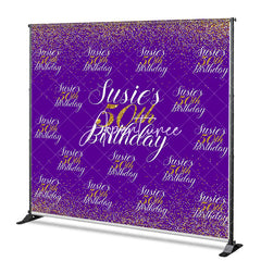 Aperturee - Aperturee Purple Gold Custom Step And Repeat Birthday Banner