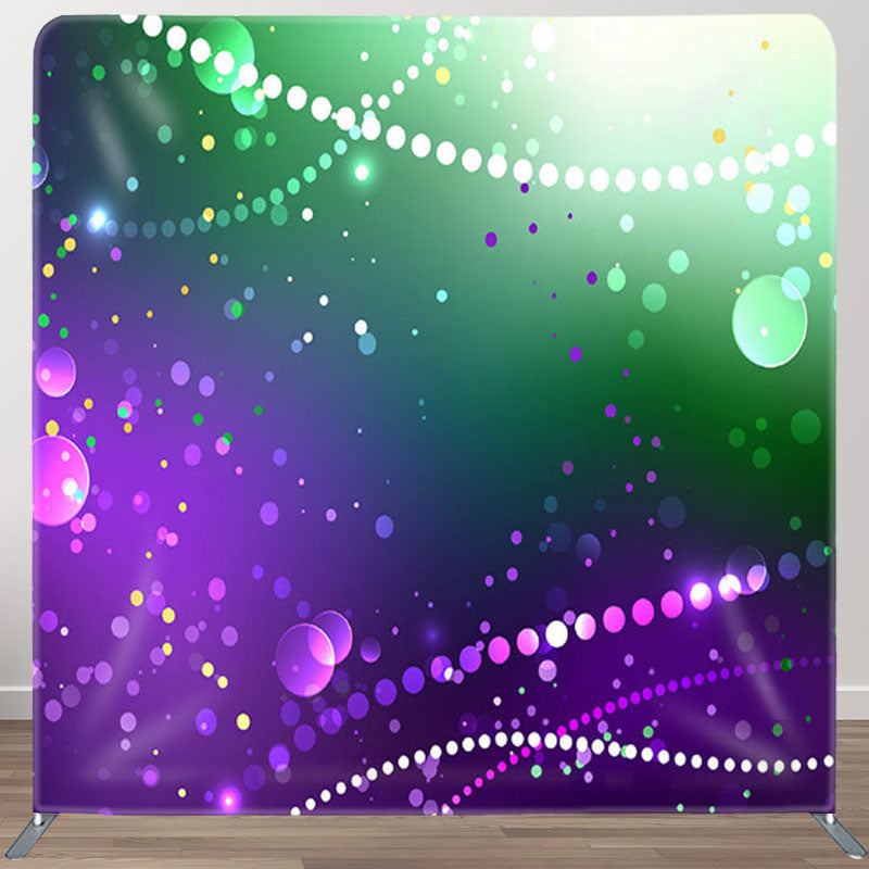 Aperturee - Aperturee Purple Green Gradient Glitter Bokeh Backdrop For Decor