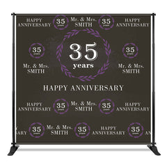 Aperturee - Aperturee Purple Leaves Step And Repeat Anniversary Backdrop