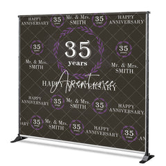 Aperturee - Aperturee Purple Leaves Step And Repeat Anniversary Backdrop