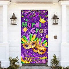 Aperturee - Aperturee Purple Mask Mardi Gras Masquerade Party Door Cover