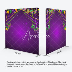 Aperturee - Aperturee Purple Mask Masquerade Party Square Tension Backdrop