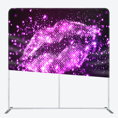 Aperturee - Aperturee Purple Neon Lips Glitter Valentines Day Backdrop