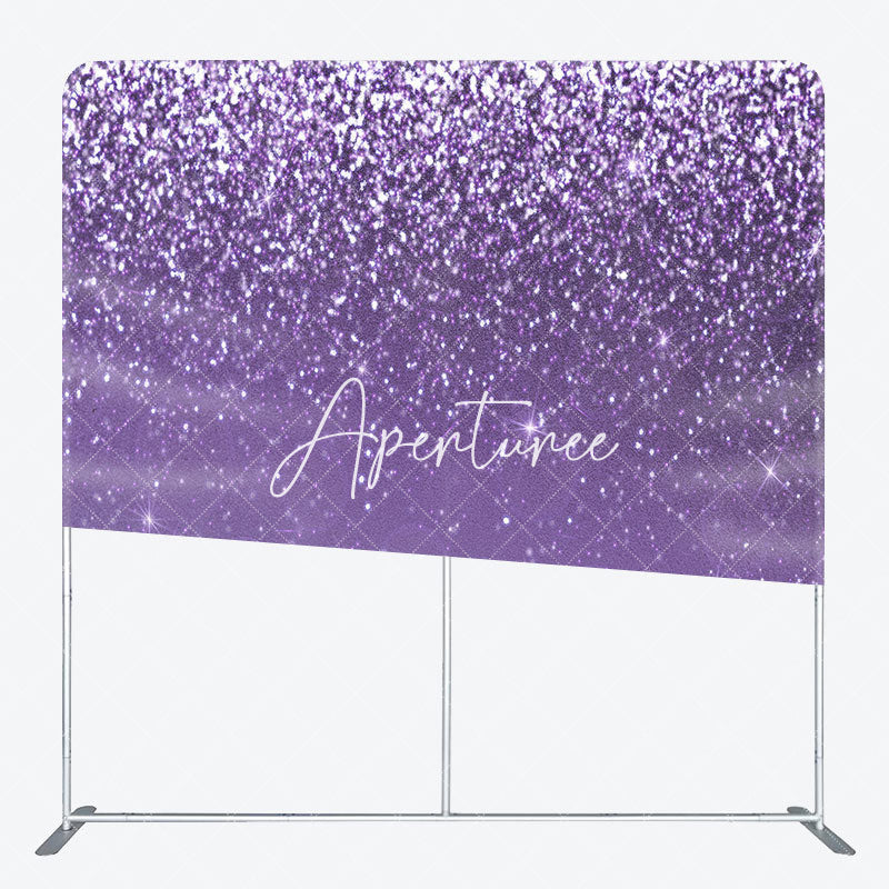 Aperturee - Aperturee Purple Silver Glitter Party Pillow Cover Backdrop