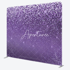 Aperturee - Aperturee Purple Silver Glitter Party Pillow Cover Backdrop