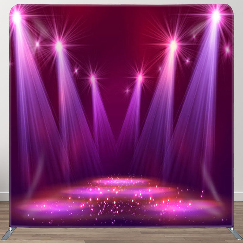 Aperturee - Aperturee Purple Stage Spotlights Sparkling Party Backdrop Cover